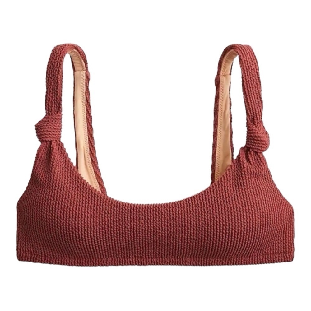 J. Crew Scrunchie knotted scoopneck bikini top NWT